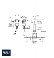 MEDIDAS SERVO SET MECANISMOS COMPLETO GROHE